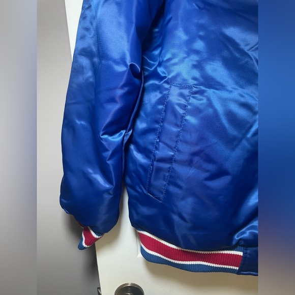 New York Giants  Reversible Starter Satin Jacket Blue / Red Size Large NWT Snap - Picture 5 of 15